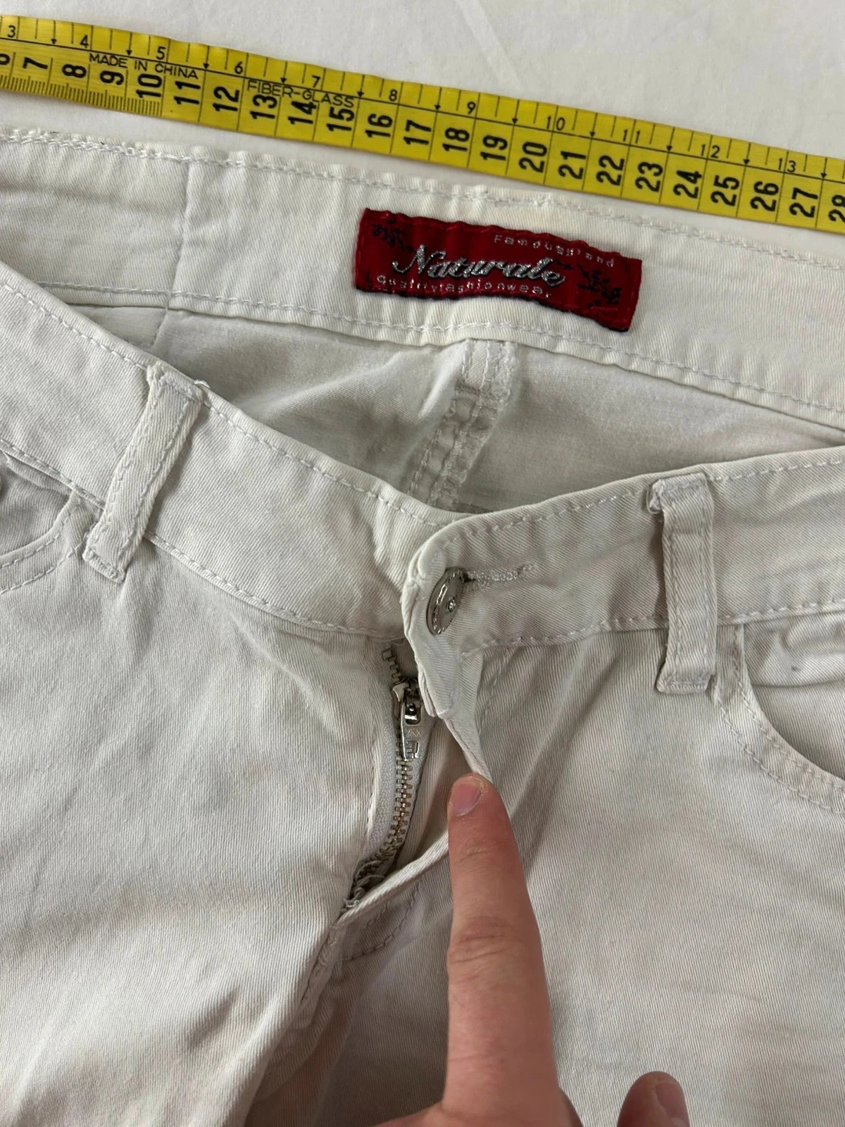 Calça jeans slim branca naturale – photo 9